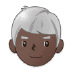 👨🏿‍🦳 man: dark skin tone, white hair display on Samsung